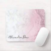 Eleganter Rosa-Rosa-Glitzer-Marmor Mousepad (Mit Mouse)