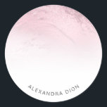 Eleganter Rosa-Rosa-Glitzer-Marmor Runder Aufkleber<br><div class="desc">Einfach aber schön und stilvoll bedanken Sie sich Aufkleber in Gradienten rosa Rosa Gold Imitate Glitzer Textur.</div>