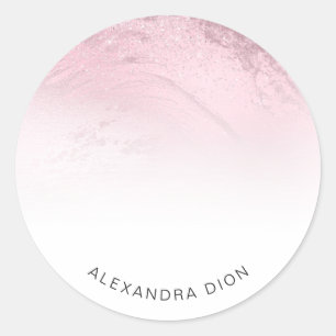 Eleganter Rosa-Rosa-Glitzer-Marmor Runder Aufkleber
