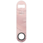 Eleganter Rosa Rosa-Glitzer-Marmor Speed Flaschenöffner (Vorderseite)