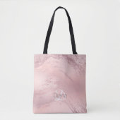 Eleganter Rosa Rosa-Glitzer-Marmor Tasche (Vorderseite)