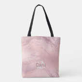 Eleganter Rosa Rosa-Glitzer-Marmor Tasche (Rückseite)