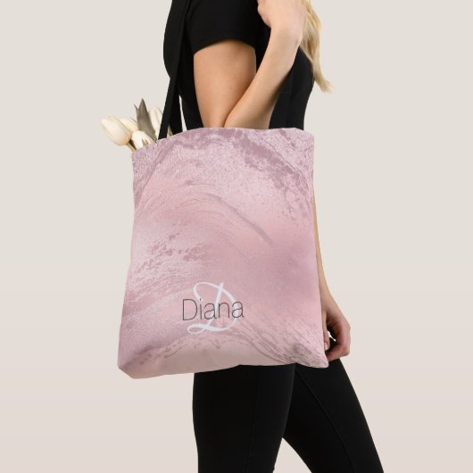 Eleganter Rosa Rosa-Glitzer-Marmor Tasche (Von Nahem)