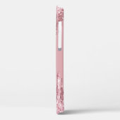 Eleganter Rosa Rosa Glitzer Tropfen individuelle N Case-Mate iPhone Hülle (Rückseite / Links)