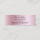 Eleganter Rosa Rosa Glitzer Tropfen Nails Mini Visitenkarte (Rückseite)