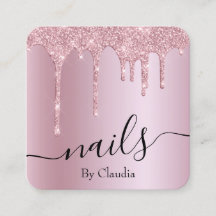 Eleganter Rosa Rosa Glitzer Tropfen Nails