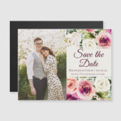 Eleganter Rosa Rosa Lila Save the Date Magnetkarte (Vorne/Hinten)
