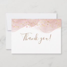 Eleganter Rosa Rosa Rosa Goldmedaille Glitzer Glit Dankeskarte