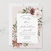 Eleganter Rosa Rose Einladung (Vorderseite)