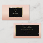Eleganter Rosa Rose Gradient Gold Frame Friseur Sa Visitenkarte (Vorne/Hinten)