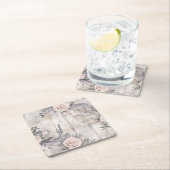 Eleganter rosa Rose Lavender Wedding Paper Unterse Rechteckiger Pappuntersetzer (Vor Ort)