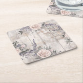 Eleganter rosa Rose Lavender Wedding Paper Unterse Rechteckiger Pappuntersetzer (angewinkelt)