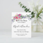Eleganter rosa Rosen Aquarelllavender boho Save The Date (Stehend Vorderseite)