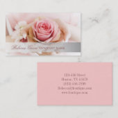 eleganter rosa Rosen-Blumen-Hochzeitsflorist Visitenkarte (Vorne/Hinten)