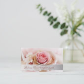 eleganter rosa Rosen-Blumen-Hochzeitsflorist Visitenkarte (Stehend Vorderseite)