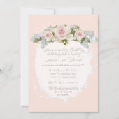 Eleganter Rosa Rosen Brautparty Tee schwirl Einladung (Vorderseite)