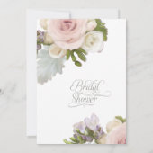 Eleganter Rosa Rosen Brautparty Tee schwirl Einladung (Rückseite)