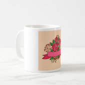 Eleganter rosa Rosenblumenstrauß Kaffeetasse (Vorderseite Links)