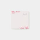 Eleganter rosa Roses Monogram Individuelle Name Fl Post-it Klebezettel (Vorderseite)