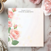 Eleganter rosa Roses Personalisierter Name Notizblock