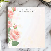 Eleganter rosa Roses Personalisierter Name Notizblock