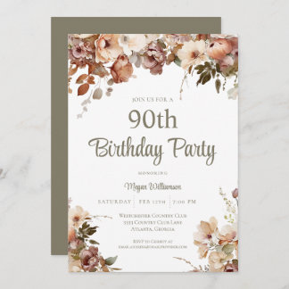 Eleganter Rosa Sage Green Überraschung 50. Geburts Einladung