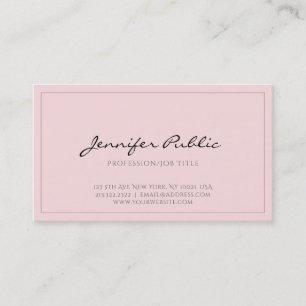 Eleganter rosa sauberer beruflicher moderner Chic Visitenkarte