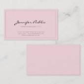 Eleganter rosa sauberer beruflicher moderner Chic Visitenkarte (Vorne/Hinten)
