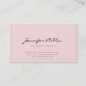 Eleganter rosa sauberer beruflicher moderner Chic Visitenkarte (Vorderseite)