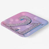 Eleganter rosa schimmernder Diamanten 21. Geburtst Pappteller (Gewinkelt)