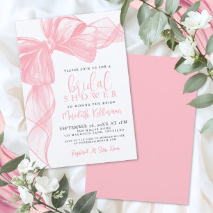 Eleganter rosa Schleifen-Brautstrauß Einladung
