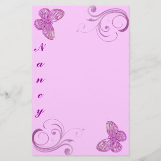 "Eleganter rosa Schmetterling" Schöne Ausdrücke Briefpapier