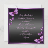 Eleganter Rosa Schmetterling Sweet16 Geburtstagsem Einladung (Rückseite)