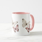 Eleganter rosa Schmetterlingsbecher Tasse (VorderseiteRechts)