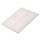 Eleganter rosa schwarz gepunkteter großer Tearaway Notizblock (angewinkelt)