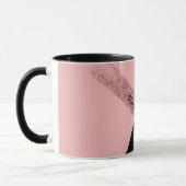 Eleganter rosa Schwarzer Glitzer Personalisiert Ch Tasse (Links)