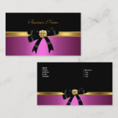 Eleganter rosa Schwarzer Juwel Bow Visitenkarte (Vorne/Hinten)
