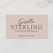 Eleganter, rosa Script QR Code Visitenkarte (Vorderseite)