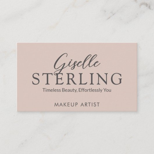 Eleganter, rosa Script QR Code Visitenkarte (Vorderseite)