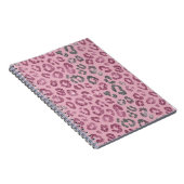 Eleganter rosa Silber-Glitter-Leopard auf Roségold Notizblock (Rechte Seite)