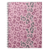 Eleganter rosa Silber-Glitter-Leopard auf Roségold Notizblock (Vorderseite)