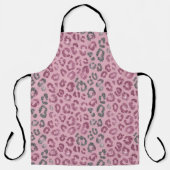 Eleganter rosa Silber-Glitter-Leopard auf Roségold Schürze (Vorderseite)