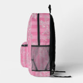 Eleganter Rosa & Silber Glitzer Personalisiert Bedruckter Rucksack (Rechts)
