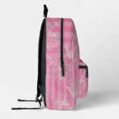 Eleganter Rosa & Silber Glitzer Personalisiert Bedruckter Rucksack (Links)
