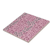 Eleganter rosa silberner Glitter-Leopard auf Roség Fliese (Seite)