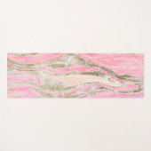 Eleganter rosa Silberner Glitzer Marble Pattern Gl Yogamatte (Vorderseite (Horizontal))