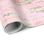 Eleganter rosa Silberner Glitzer Marmordesign Chic Geschenkpapier (Rolleneckpunkt)