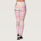 Eleganter rosa Silberner Glitzer Marmordesign Chic Leggings (Rückseite)