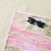 Eleganter rosa Silberner Glitzer Marmordesign Chic Strandtuch (Beispiel)