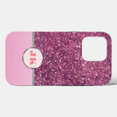 Eleganter Rosa Sliver Glitzer Benutzerdefiniert mi Case-Mate iPhone Hülle (Rückseite (Horizontal))